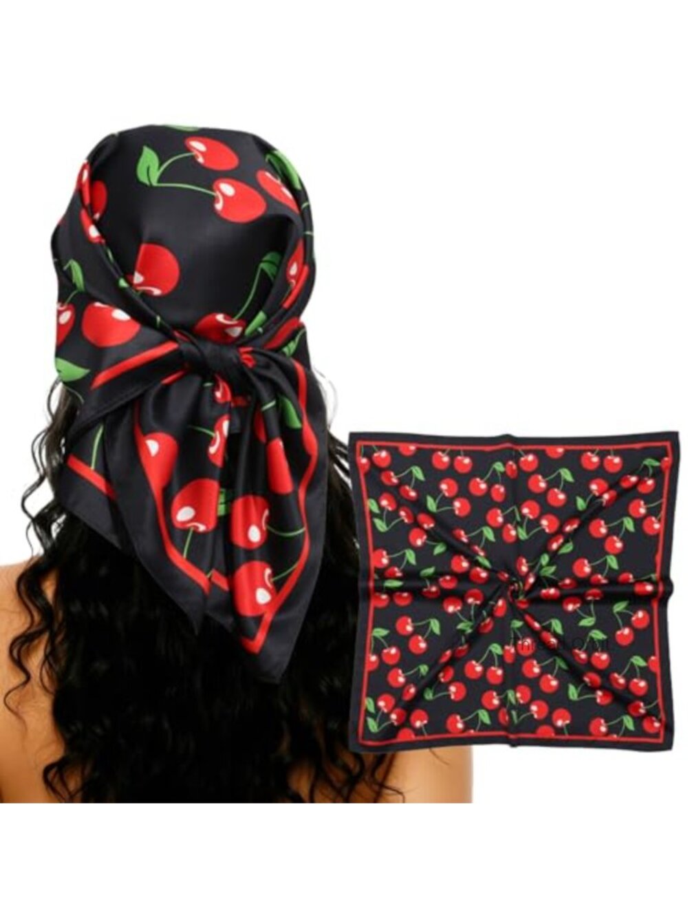 Silk Feeling Satin Head Scarf Bandana 27.5" Square Hair Wrap